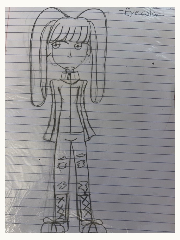 Jolie's original pencil sketch of Tina